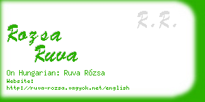 rozsa ruva business card